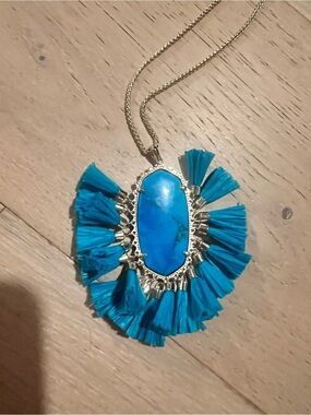 Kendra Scott “Betsy” Turquoise Fringe Pendant Necklace